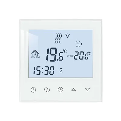 Ecran de sticlă albă Termostat de încălzire prin pardoseală TDS21